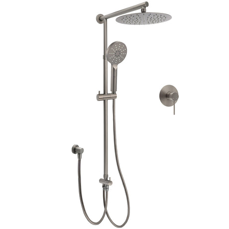 WELS Gun Metal Double Round Shower 10