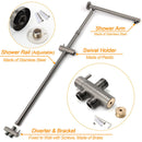 WELS Gun Metal 2in1 Shower Set Square 10" Rain Head Handheld Adjustable Silde Rail Combo