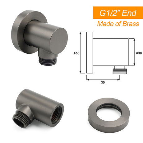 WELS Gun Metal 2in1 Shower Set Square 10