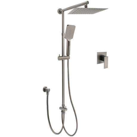 WELS Gun Metal 2in1 Shower Set Square 10