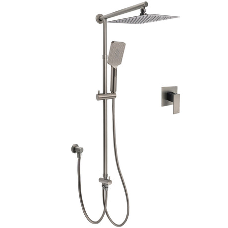 WELS Gun Metal 2in1 Shower Set Square 12