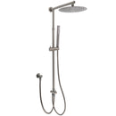 WELS Gun Metal Dual Round Shower 10" Rain Head Stainless Steel Handheld Sliding Rail Diverter Set