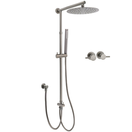 WELS Gun Metal 2in1 Round Shower 10
