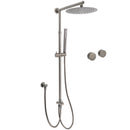 WELS Gun Metal Dual Round Shower Head 10" Rain Head Stainless Steel Handheld Sliding Rail Diverter Set