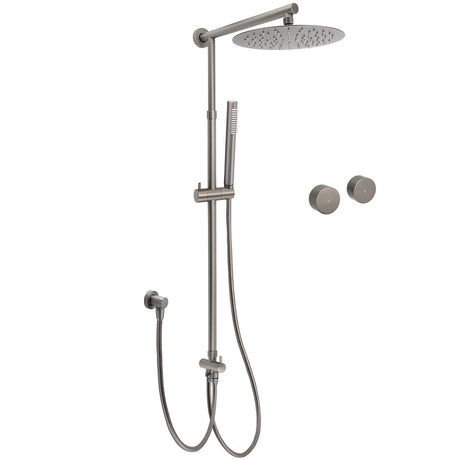 WELS Gun Metal Dual Round Shower Head 10