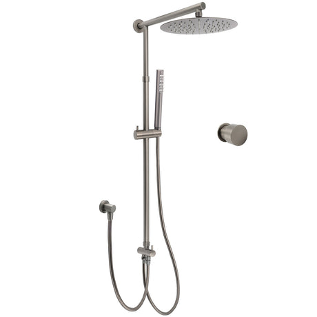 WELS Gun Metal 2in1 Round Shower 10