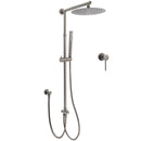 WELS Gun Metal 2in1 Round Shower Set 10" Rain Head Metal Handheld Sliding Rail Small Face Mixer