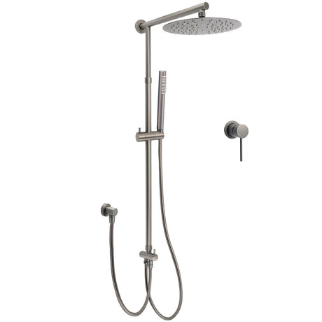 WELS Gun Metal 2in1 Round Shower Set 10