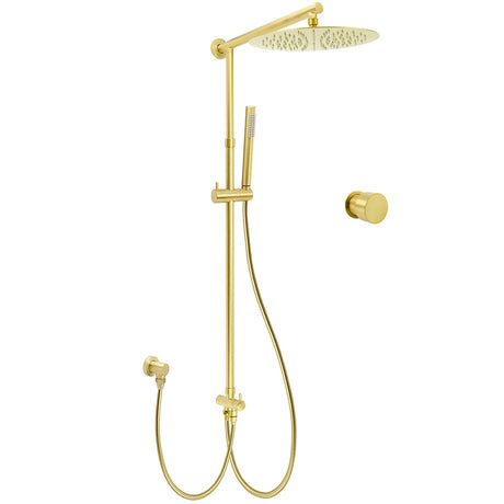 Brushed Gold Dual Round Shower 12