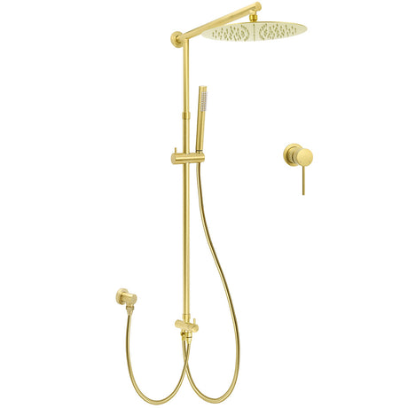WELS Brushed Gold Dual Large Round Shower Set 12