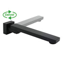 Matte Black Square Bathtub Faucet 180° Swivel Water Spout Outlet Basin Watermark
