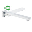 Chrome Square Stainless Steel Shower Bathtub Water Spout Faucet Outlet Tap 180° Swivel Set