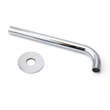 Polisehd Chrome Round 250mm Long Water Filler Spout Bath Tub Wall Mounted Outlet