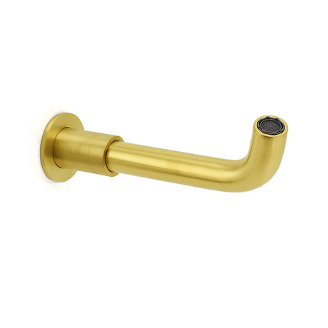 Brushed Gold Round Swivel Bathtub Spout Basin Faucet Bubble Water Outlet Curve
