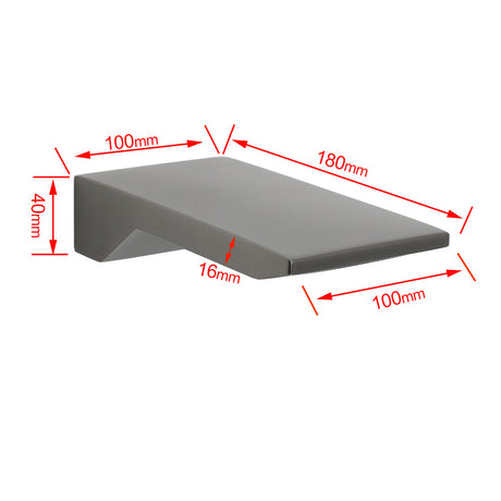 Gun Metal Grey Square Stainless Steel Bathtub Flat Spout Waterfall Filler Outlet