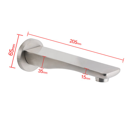 Brushed Nickel Round Bathtub Bubble Outlet Wall Mounted Spout Stainless Steel