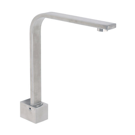 Brushed Nickel Square Spout Gooseneck Arm High Rise Bathtub Filler Water Outlet