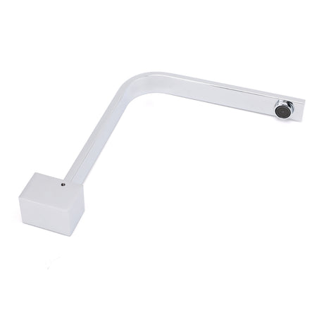 Square Chrome Gooseneck Arm Wall Mounted Swivel Bathtub Spout Faucet Outlet Set