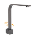Gun Metal Square Bathroom Swivel Spout Gooseneck Arm Bathtub Filler Tap Outlet