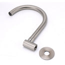 Brushed Nickel Round Gooseneck Arm Faucet Water Outlet Wall Mount Bathtub Spout