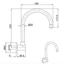 Brushed Nickel Round Gooseneck Arm Faucet Water Outlet Wall Mount Bathtub Spout