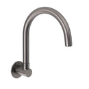 Gun Metal Bathroom Tub Filler Round Gooseneck Arm Faucet Water Outlet Wall Spout