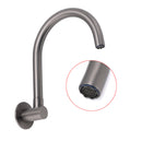 Gun Metal Bathroom Tub Filler Round Gooseneck Arm Faucet Water Outlet Wall Spout