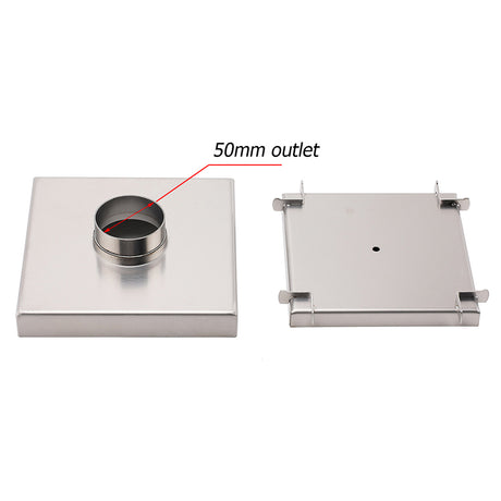 150x150mm Square Tile Insert Floor Drain Stainless Steel Shower Grate 50mm Waste