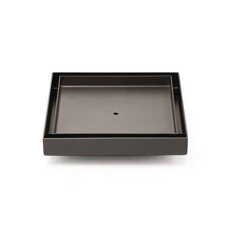 Bathroom Gun Metal 150mm Tile Insert Floor Drain Shower Grate 80mm Waste Outlet
