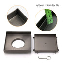 Bathroom Gun Metal 150mm Tile Insert Floor Drain Shower Grate 80mm Waste Outlet