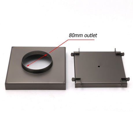 Bathroom Gun Metal 150mm Tile Insert Floor Drain Shower Grate 80mm Waste Outlet