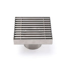 Bathroom SUS 100mm Square Strip Fence Sword Shower Grate Floor Drain 50mm Outlet