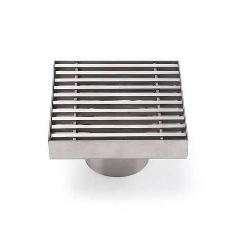 Bathroom SUS 100mm Square Strip Fence Sword Shower Grate Floor Drain 50mm Outlet