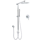 WELS Chrome 10" Round Rain Handheld Double Shower Head Arm Sliding Rail Wall Mixer Valve