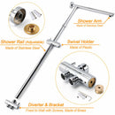 WELS Chrome 10" Round Rain Handheld Double Shower Head Arm Sliding Rail Wall Mixer Valve