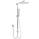 WELS Chrome Round Large 12" Rain Shower Head Single Mode Handheld Wall Arm Rail 2in1 Set