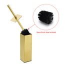 Brushed Gold Modern Stainless Steel Square Toilet Brush Wall Mounted Holder Cup
