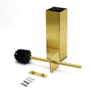Brushed Gold Modern Stainless Steel Square Toilet Brush Wall Mounted Holder Cup