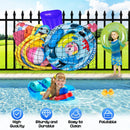 1 Pack Extra Large Pool Toy Float Storage Net, Heavy Duty Elastic Mesh Organizer for Poolside Fence Toys and Rafts, 71 x 47 in