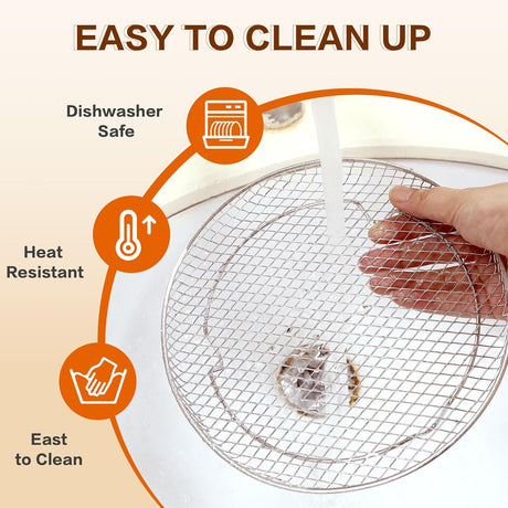Multi-layer air fryer rack (3 round layers) - Air fryer baking pan - Air fryer grid - 304 stainless steel - Safe to use in air fryers, steam ovens, regular ovens and dishwashers