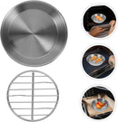 Baking tray for air fryer - Air fryer baking pan - Air fryer accessories - Baking tray with rack - Made of 304 stainless steel - 12 cm