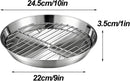 Baking tray for air fryer - Air fryer baking pan - Air fryer accessories - Baking tray with rack - Made of 304 stainless steel - 25 cm