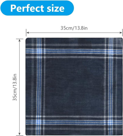 Men's Cloth Handkerchiefs, 24 Pcs Cotton Handkerchiefs for Men, Traditional Handkerchief for Men, 36 cm x 36 cm, 24 Pcs, One Size