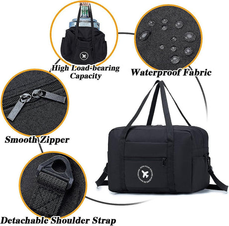 Cabin Bag 40x20x25 cm for Ryanair Approved Size Foldable Travel Bag Duffel Bag Under Seat Luggage Holder-Xin