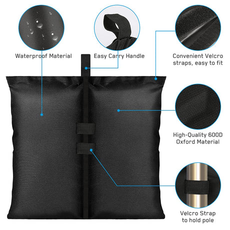 4-pack tent weights sandbags, heavy foot bag for legs