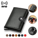 Carbon Fiber Credit Card Holder Wallet Men RFID Smart Metal Thin Slim Pop Up Minimalist Wallet Small Black Wallet Metal Vallet Blue