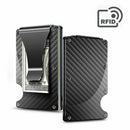 RFID Blocking Minimalist Carbon Fiber Card Holder with Money Clip for Men