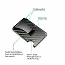 RFID Blocking Minimalist Carbon Fiber Card Holder with Money Clip for Men