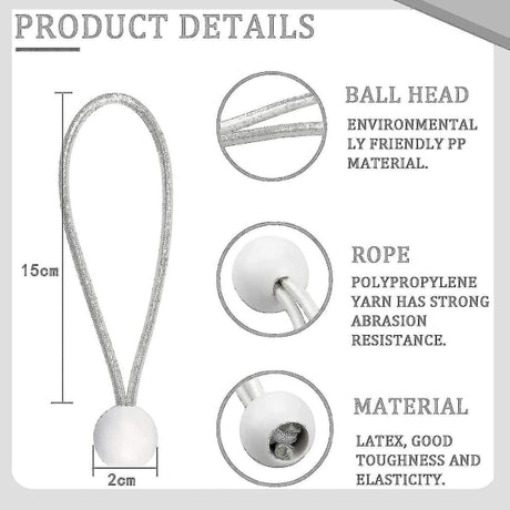 50-pack long rubber straps with buckle for tents, marquees, banners and tarpaulins