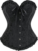 Corset Tops for Women, Bustier Shapewear Lingerie, Lace Waist Push Up Bodysuit black S